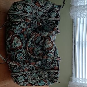 Vera Bradley Floral Travel Bag - Brown and Blue